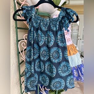 Roberta Roller Rabbit Girls' Amberose Vickey Indigo Dress Sz 6 100% cotton Rare.